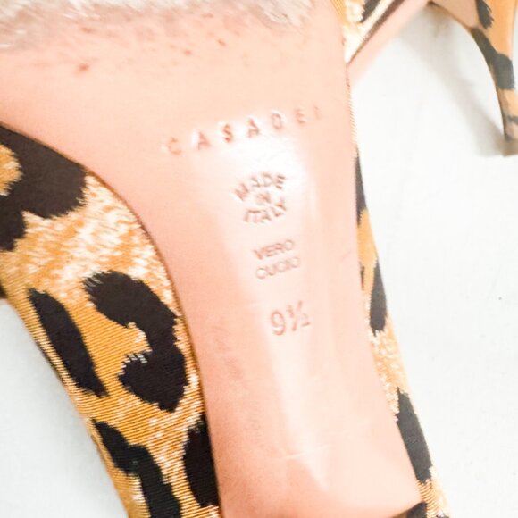 Casadei Animal Print Low Heel Pointy toe Classic Heels 9.5 - Picture 7 of 8